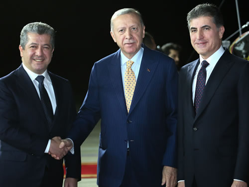 Cumhurbaşkanı Erdoğan, IKBY Başkanı Neçirvan Barzani ve IKBY Başbakanı Mesrur Barzani ile görüştü